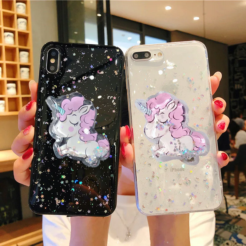 

Quicksand Glitter Stars Moon Cartoon case for iphone XS max phone case Cover for iphone 8 plus 7 6s plus XR X XS fundas coque