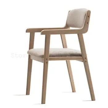 

Simple dining chair Nordic wood chair restaurant armrest leisure chair home computer desk chair