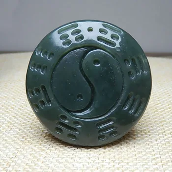 

Natural Hetian Jade Eight trigrams Jade Pendant Jewelry Lucky Exorcise evil spirits Auspicious Amulet Jade Pendant Fine Jewelry