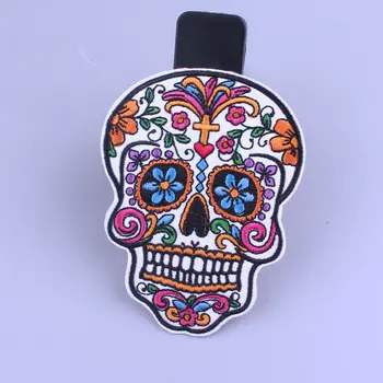 

Mexican Skulls Fabric Patches For Clothing Iron On Patches On Clothes Rock Embroidered Patches For Clothes Sugar Skull Stripe