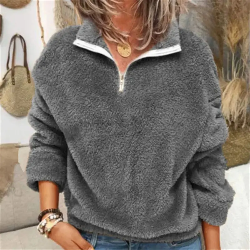 Women Oversized Teddy Sweater Plus Size 