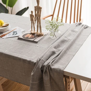 

Plaid Decorative Solid Color Tablecloth Waterproof Rectangular Kitchen Dining Table Cover Tea Table Cloth