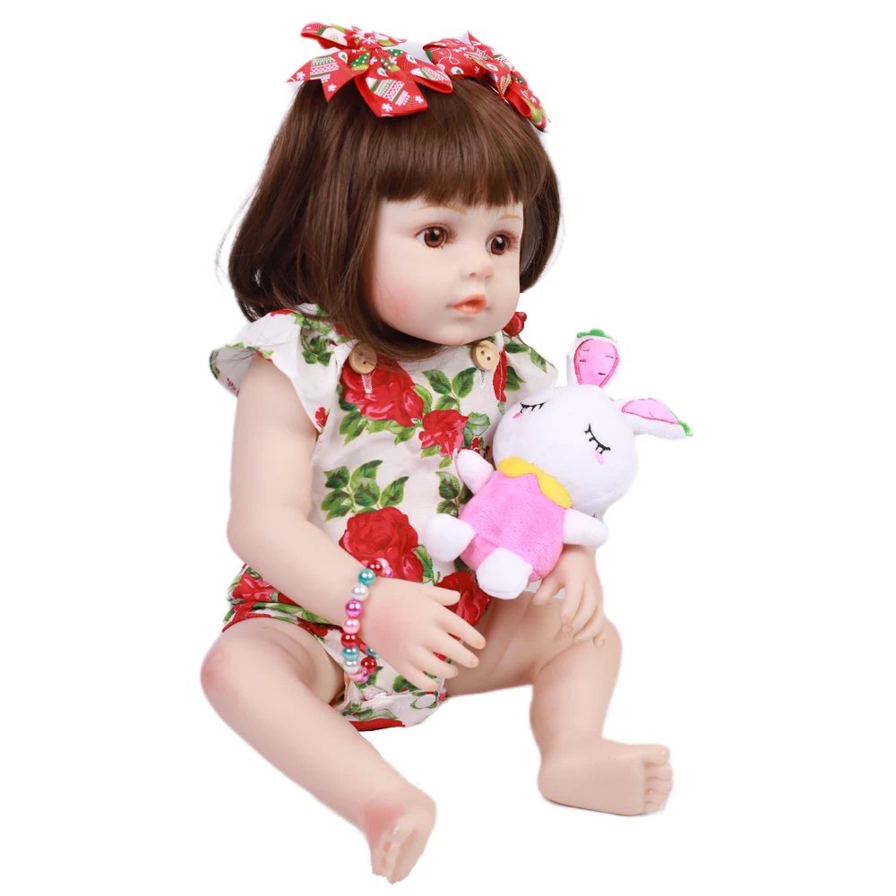 48 см Bebe Reborn мягкий силиконовый реалистичный детский Гладкий виниловый корпус младенец реборн кукла игрушки для детей полный корпус волосы игрушка кукла