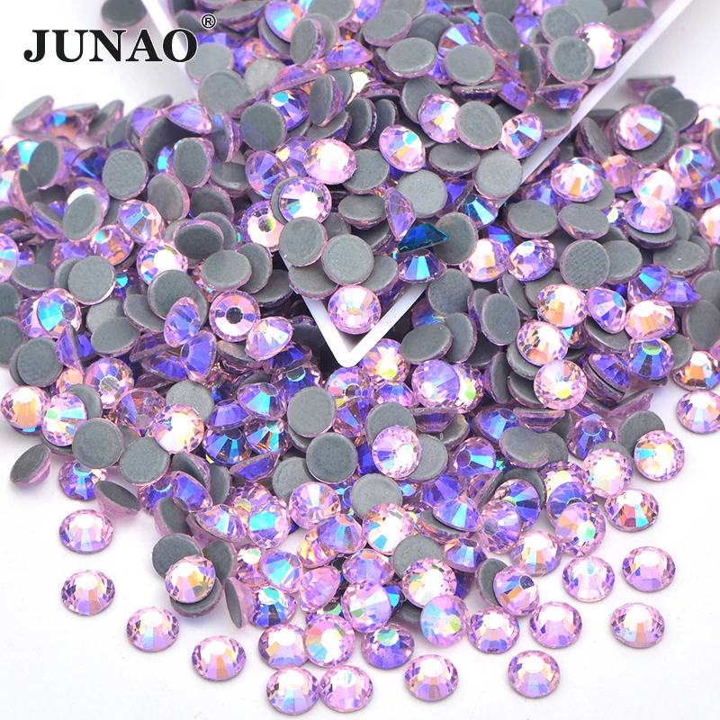 Стразы JUNAO SS 6 8 10 12 16 20 30 Синие стразы для горячей фиксации с плоским основанием
