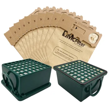 

12Pcs Vacuum Cleaner Accessories Parts 10 Dust Bag + 2 Hepa Filter Kits for Vorwerk VK130 VK131 FP131