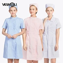 Vkamoli Леди Весна и лето медицинская Униформа с короткими рукавами лабораторный халат доктор тонкая разноцветная форма медсестры, медицинская одежда комбинезон