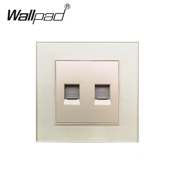 

Data TEL Socket Plug Ctystal Glass Panel Wallpad Rj11 Telephone Internet Computer Wires Wall Outlet