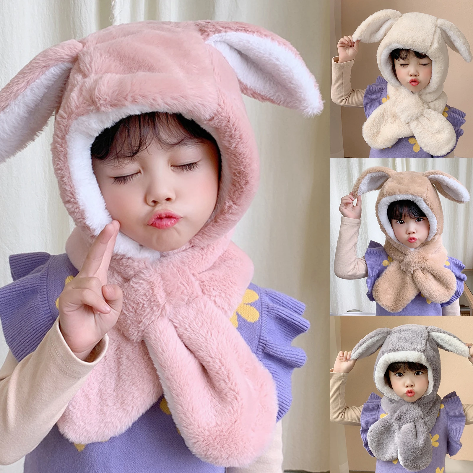 Gorros De Felpa Cosplay Bufanda Orejas Gorros De Felpa Cosplay Bufanda Orejas