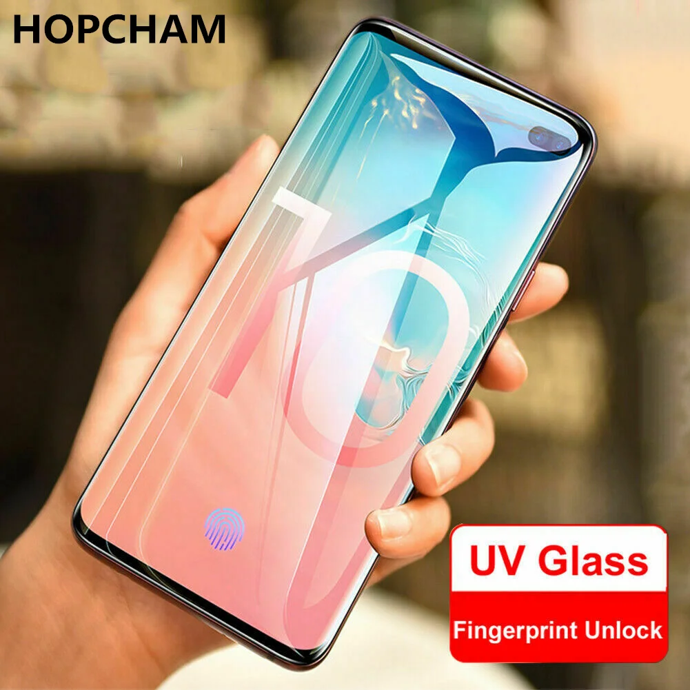 Изогнутое закаленное стекло с жидким УФ-покрытием для Samsung Galaxy S21 + S10 Plus S20 S8 защита