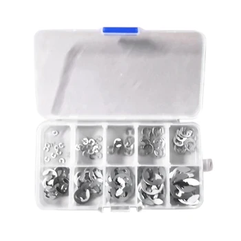 

120Pcs/Lot 304 Stainless Steel Stainless Steel E Clip Washer assortment Kit Circlip Retaining Ring for Shaft Fastener M1.5~M10