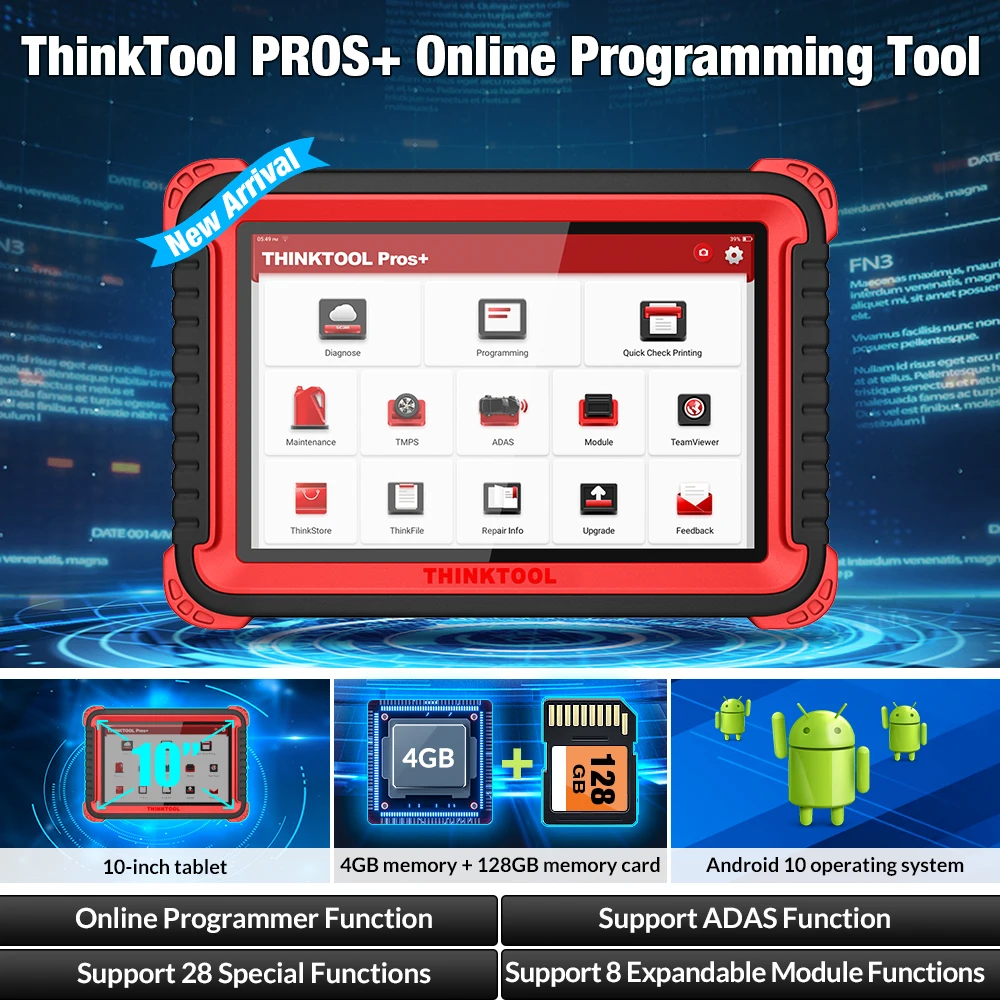 THINKCAR THINKTOOL Pros + программирование онлайн-декодера 28 обслуживание ECU ADAS TPMS OBD2
