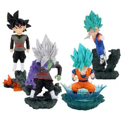 Dragon Ball SUPER WCD vol.1 Super Saiyan God Blue Goku Vegetto Goku Black Zamasu ПВХ Фигурки игрушки 4 шт./компл