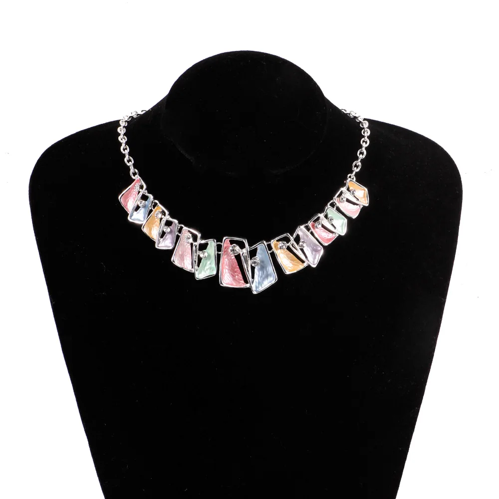 Vintage Luxury Palace Statement Necklaces Retro Rhinestone Geometric Big Gem &amp Pendants Jewelry For Women Gift | Украшения и