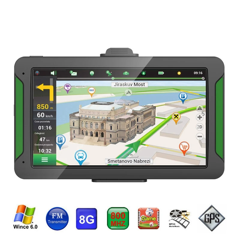Автомобильный gps-навигатор 7 дюймов Hd нажатие на экран 8 ГБ Встроенная память+ 256 Мб Беговая память Вождение навигация карта Ближнего Востока