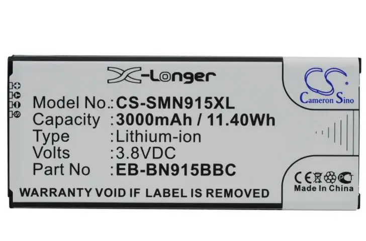 cameron sino 3000mah battery for SAMSUNG Galaxy Note Edge 4G SM-N915 N9150 N915A N915D N915F N915FY N915G N915J N915K | Мобильные