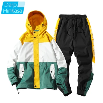 

Men Sportswear Sets Men Polyester Sweatshirt 2020 Autumn Winter Hooded Jacket Fashion Jacket + Pants Casual Men Sportswear