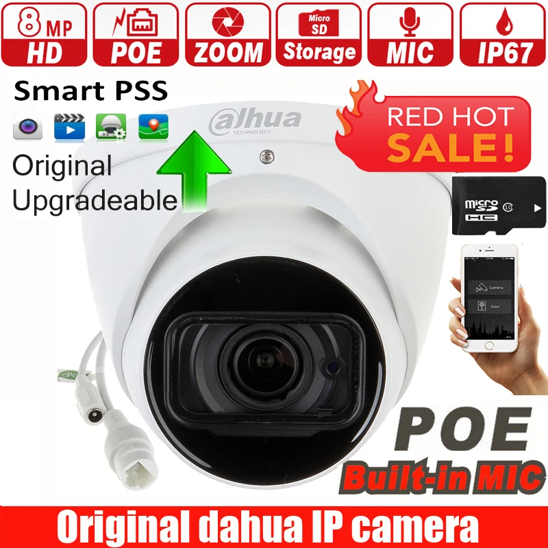 DAHUA IPC-HDW5831R-ZE IP камера CCTV 8MP WDR камера видеонаблюдения IR сетевая камера с POE IP67 IK10 DH-IPC-HDW5831R-ZE с micphone