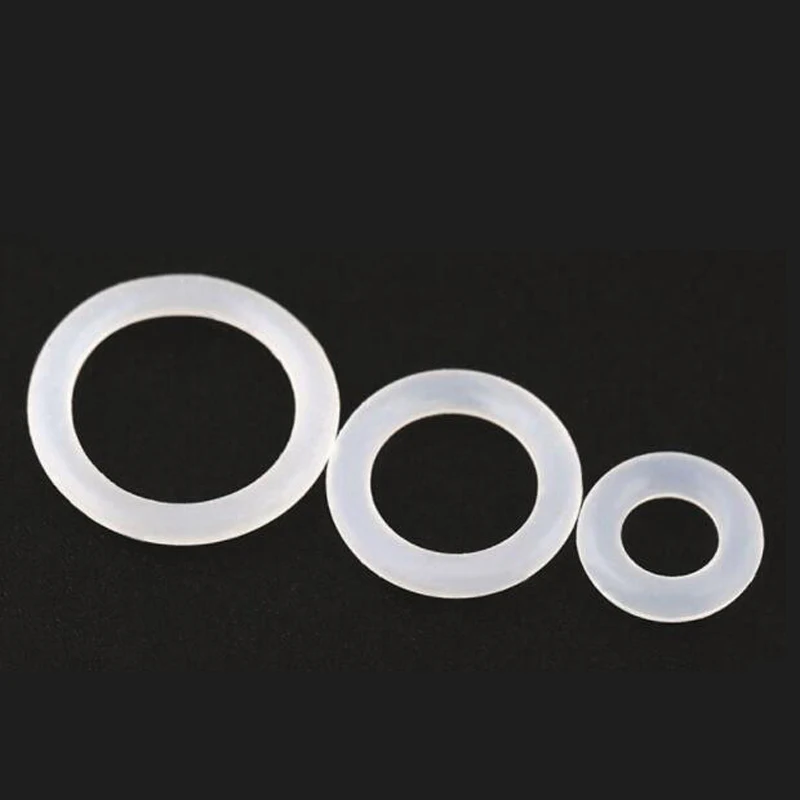 2Pcs -100Pcs OD 3-60mm Weiß Silikon Gummi Washer O-Ring Dichtungen Dichtungen Kreuz abschnitt 1mm 2mm 3mm