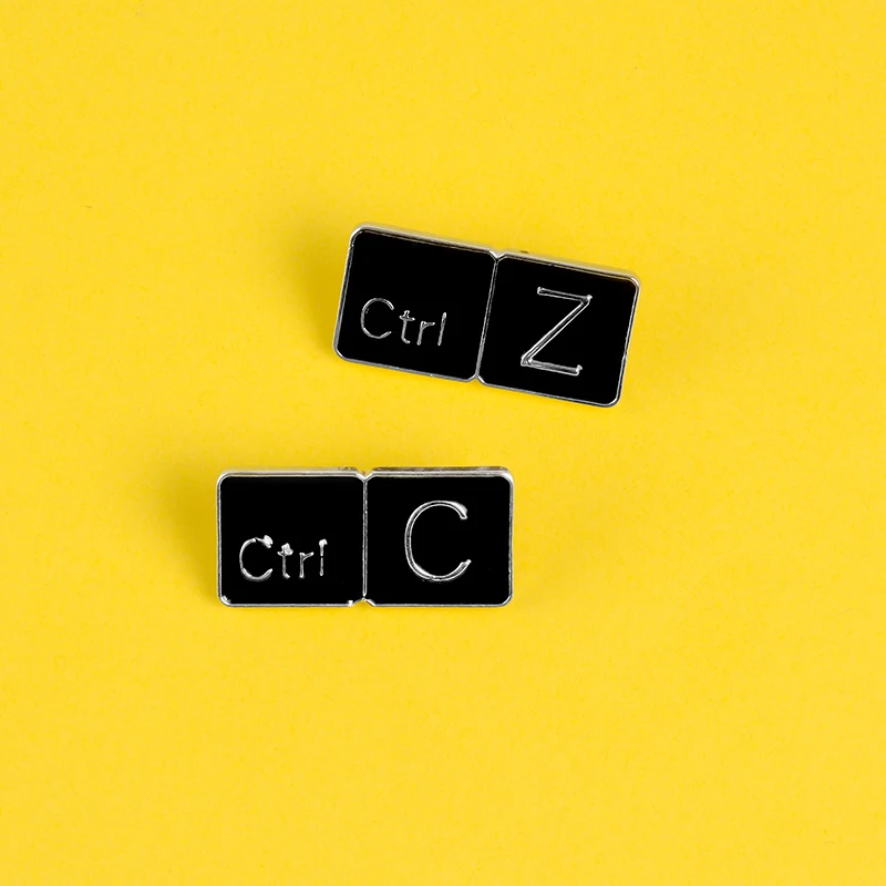 «Ctrl Z» «Ctrl C "компьютер клавиш нагрудные значки с логотипом, классические туфли; туфли в стиле панк броши значки, одежд булавки" сумка ", ювелирные изделия в качестве подарка для ключевой программист