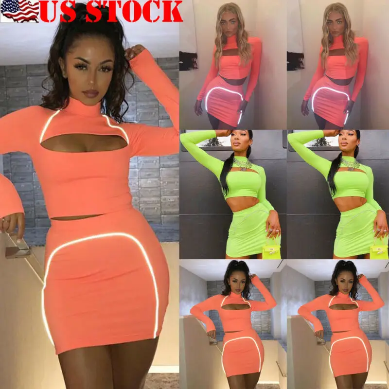 2 piece mini skirt and crop top