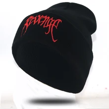 Мужская и женская шапка в стиле хип-хоп, шапка с вышитыми буквами, модная шапка xxxtentacion, хлопковые гибкие черные вязаные шапки на осень и зиму