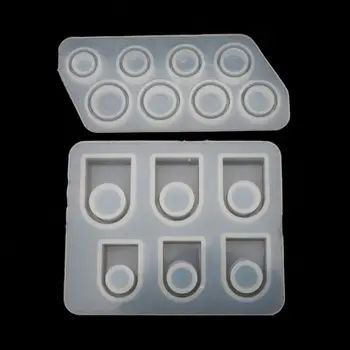 

52Pcs Assorted Sizes Round Square Ring Silicone Resin Mold Jewelry Making Tools