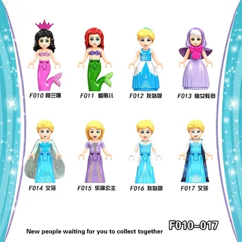 

girls series Ariel Fairy Godmother Alana Princess Lepe building blocks action figures mini figurine toys for children birthday
