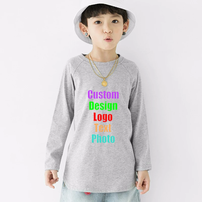 Рекламные футболки с длинными рукавами и принтом логотипа однотонная хлопковая