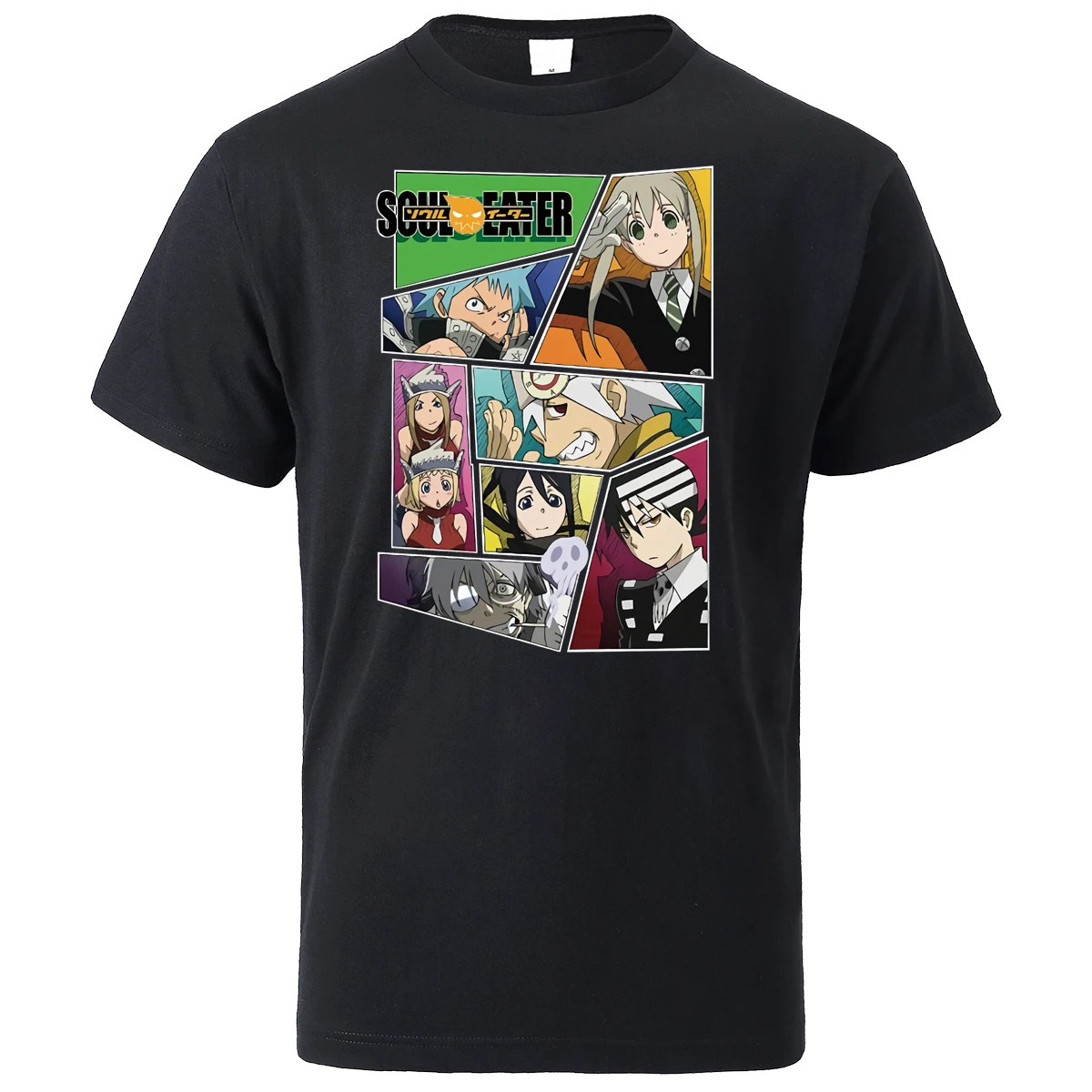 Soul Eater Японии футболки с аниме рисунком Мужской топы в стиле хип-хоп Харадзюку