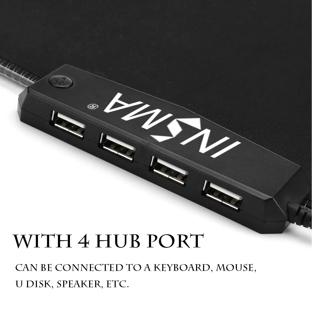 LED Gaming Mouse Pad RGB With 4 HUB USB Ports Large Gamer Mouse Pads Non-slip Desk Mat 800X300X3mm