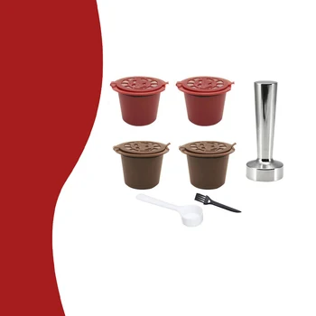 

4 Caps 1 Tamper Nespresso Recargable Nespresso Cafe Capsule Capsulas Coffee Filters Capsulas Nespresso Reutilizables Capsulas