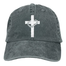 Jesus Christ religion Cross Casquette Deep Heather Унисекс Мужская и женская джинсовая бейсболка с ремешком на спине Регулируемая Кепка для папы-гольфа