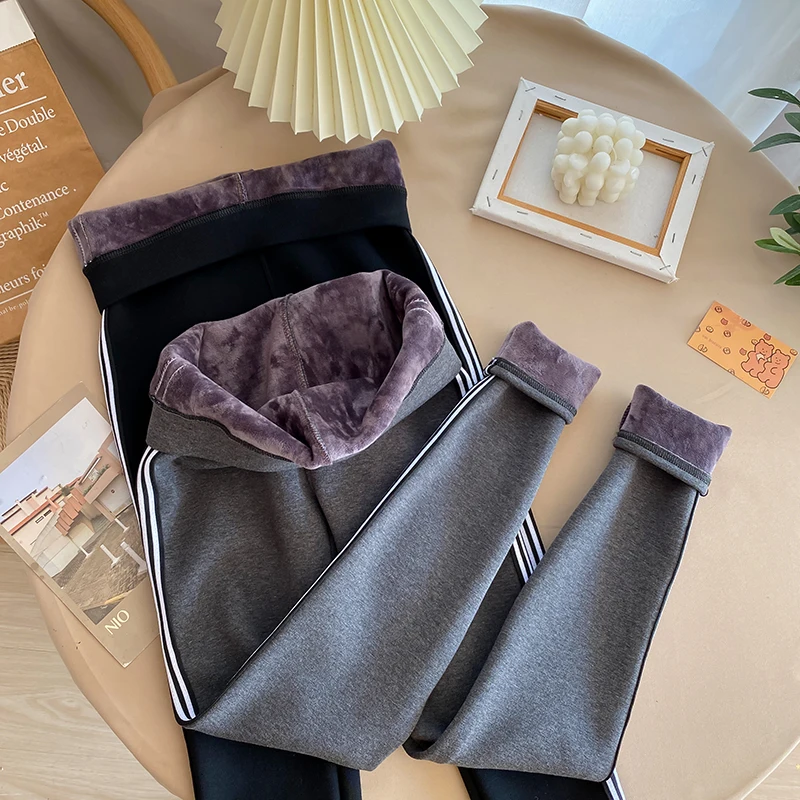 seasum leggings autumn winter warm trousers female trousers with velvet thickening of cultivate one's morality joker outer wear honeycomb leggings