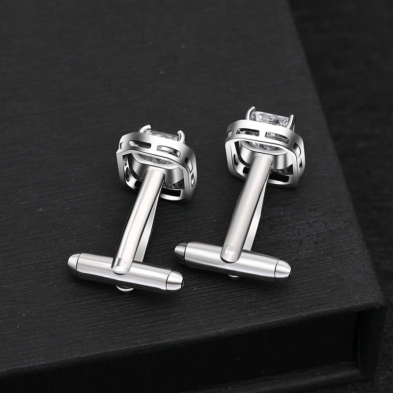 Luxury Crystal Cufflinks For Men Shirt Cuff Buttons High Quality Round Gold Color Cufflink Brand Jewelry Wedding Gift Jewelry