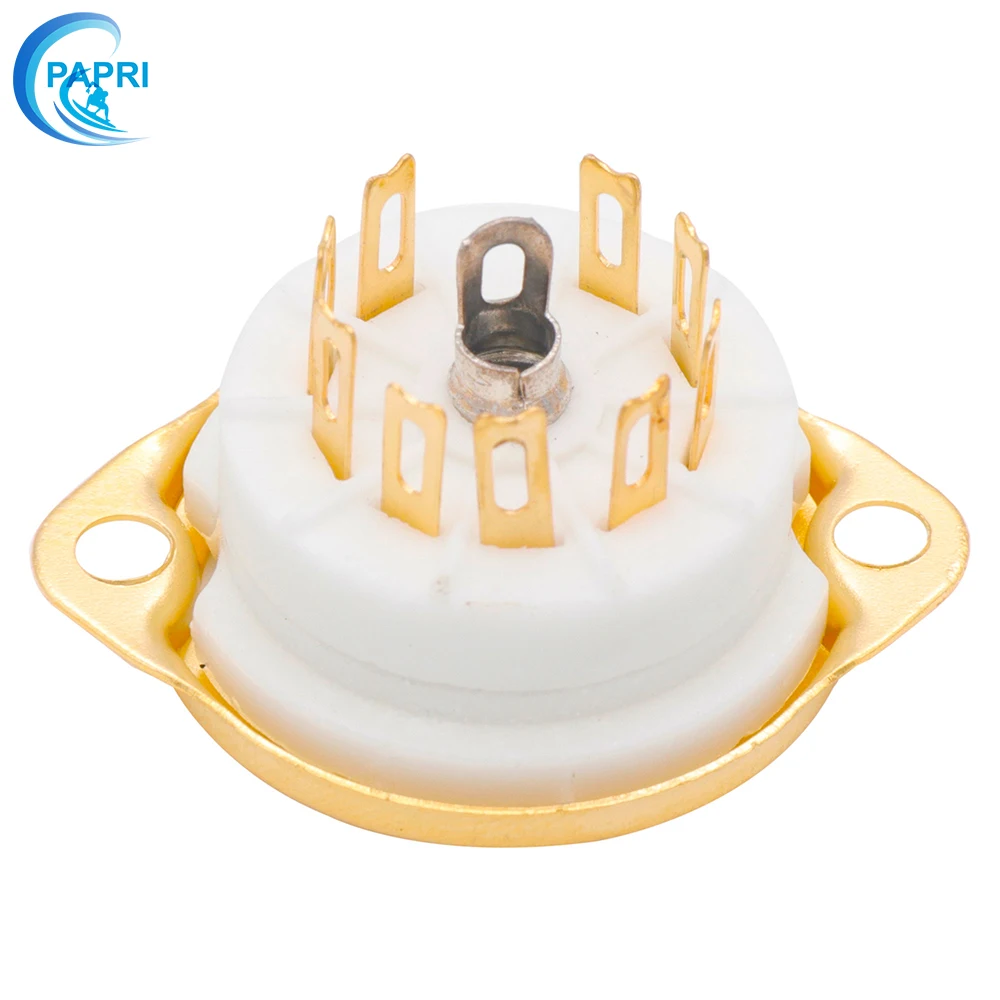 PAPRI 10 шт. GZC9 F G B9A Новый 9Pin посеребренные и позолоченные Ламповые панели Керамика