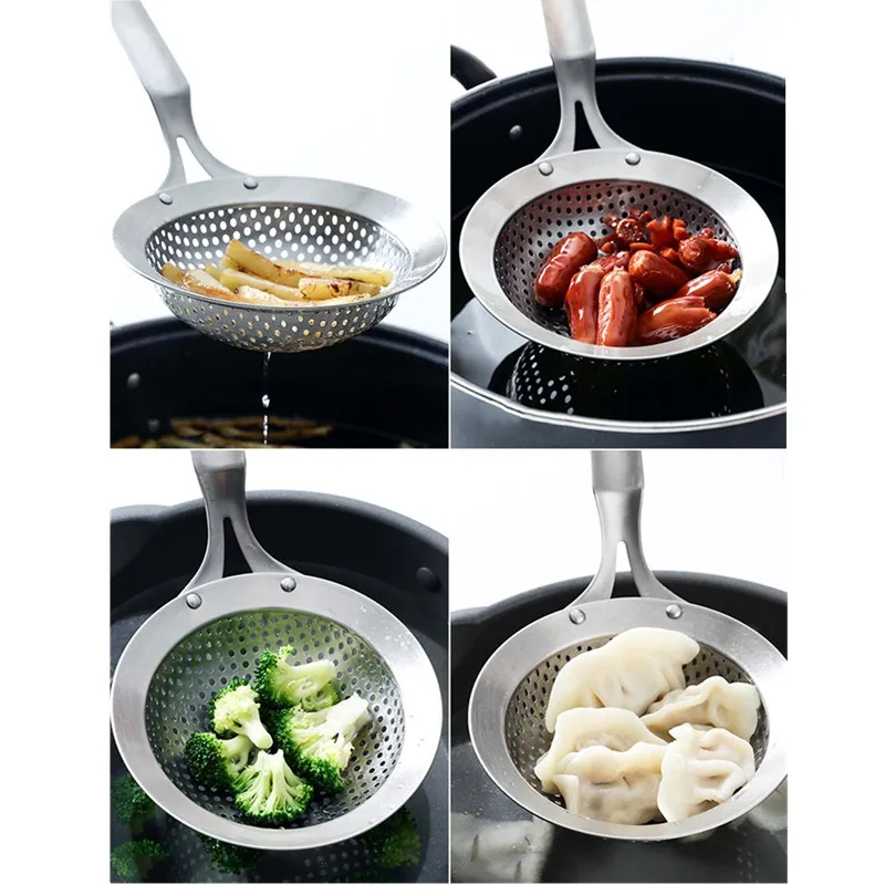 MOM'S HAND Кухня высокопробная арматурная сетка, фильтр грубой очистки, с прочная ручка Нержавеющая сталь Кухня ситечко