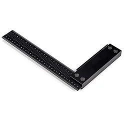 Règle en forme de L pour le travail du bois, métrique, alliage d'aluminium, règle carrée multifonction, règle de mesure des trous 0 200mm 