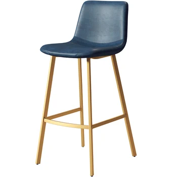 

Nordic light luxury backrest high stool golden net red bar ins chair simple and stylish