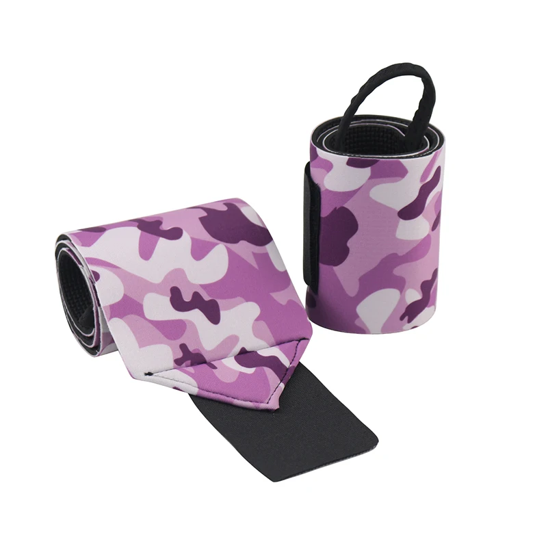 Camouflage Pink 1 пара, поддержка запястья, тренажерный зал, фитнес, тяжелая атлетика, тренировочные перчатки, барная штанга, Спортивные ремни, обертывания, защита правой и левой руки - Цвет: Camouflage Pink