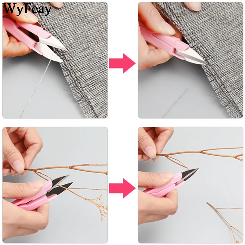 Safety Wear Cover Handle Sewing Scissors Thread Yarn Cutting Scissors Embroidery Cross-stitch U Shape Shears 1Pcs/Lot sewing scissors,craft scissors