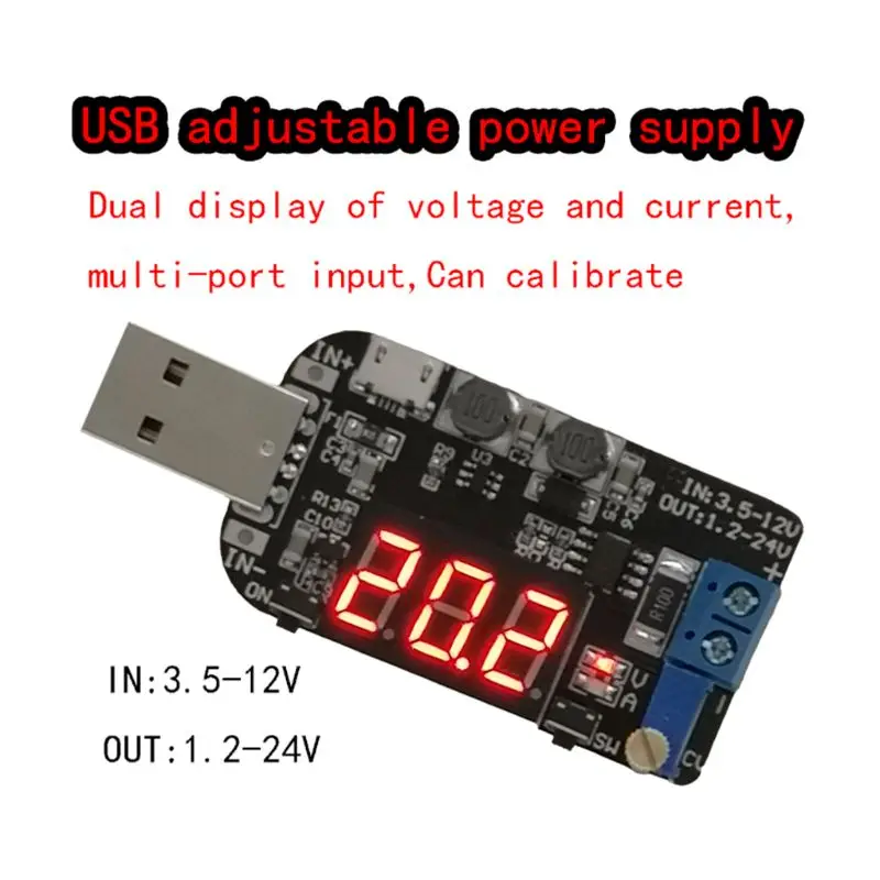 XY-UP USB Boost/модуль питания Buck Input-DC-3.5-12V Output-DC-1.2-24V USB Шаг вверх/вниз Регулируемый преобразователь