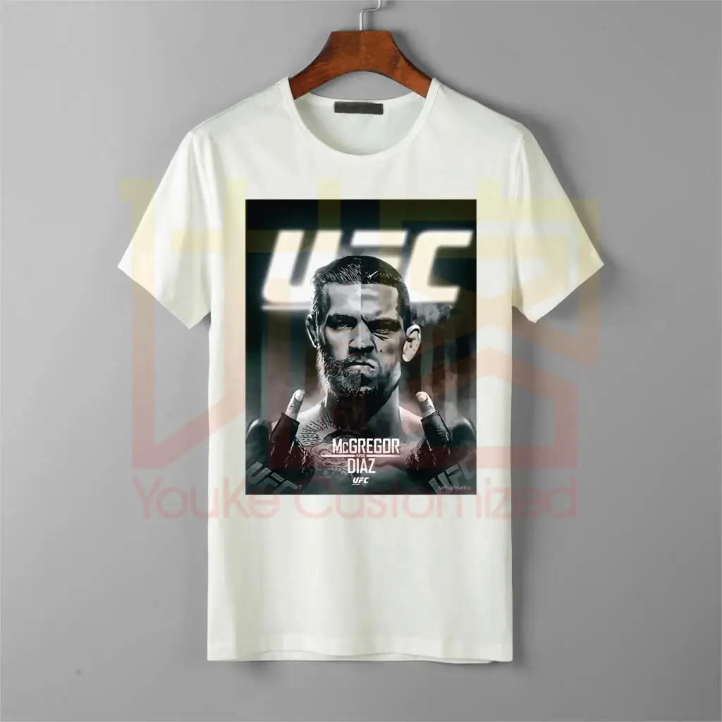 

CONOR MCGREGOR VS NATE DIAZ T-SHIRT UFC men's top sale shirt Cotton O-neck tshirt