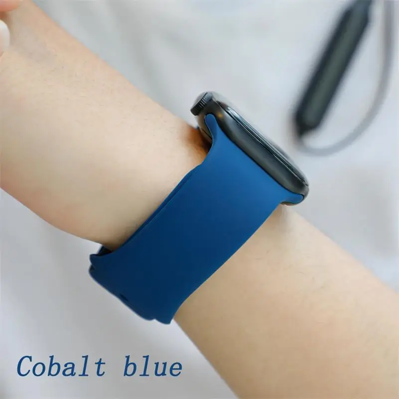 Cobalt blue Ремешок для apple watch 5 4 ремешок 44 мм iwatch ремешок 42 мм correa 38 мм 40 мм спортивный силиконовый браслет ремешок для часов 4 3 2 - Цвет ремешка: Cobalt blue
