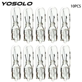 

T5 286 Halogen Bulb Side Wedges Lights Warm White Color 1.2W 12V Light Source Auto Lamps 10pcs Car Instrument Lamp Car-styling