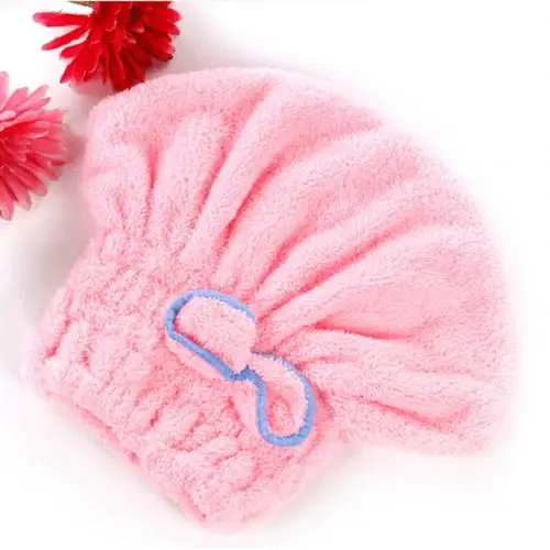 Бантом водопоглощающая быстро для сушки волос; головные уборы шапочка для плавания инструмент сушка головы Полотенца - Цвет: Розовый