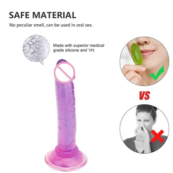 Translucent Soft Jelly Big Dildo Realistic Fake Dick Penis Butt Plug Sex Toys for Woman Men Vagina Anal Massage Dildo sex toys 4