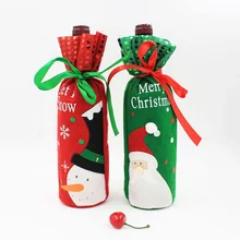 Крышка для бутылки с красным вином, Сумка с блестками, снеговик/Санта-Клаус, рождественское декоративное украшение, рождественский стол, 12,5x30 см, Wijnfles H99F