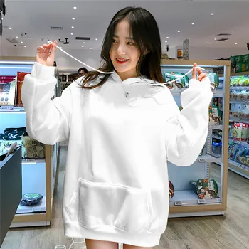 

Tracksuit Solid Hoodies Loose Autumn Women Sweatshirts Jumper Long Sleeve Pullover Female Thickening All Match New