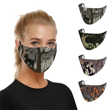 

1PC Halloween Windbreak Seamless Outdoor Riding Quick-drying Keep Mask Face Mask Cloth Mouth Cover Washable Mouth Mask Mouth Mas
