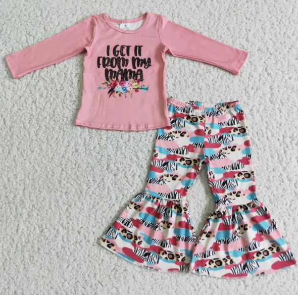I get it de my mama-Conjunto de niña con de leopardo mezclado, camiseta floral rosa, ropa de y para niños _ - AliExpress Mobile